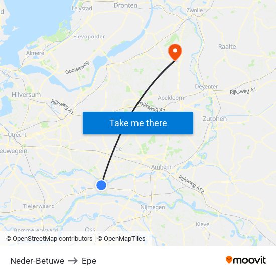 Neder-Betuwe to Epe map