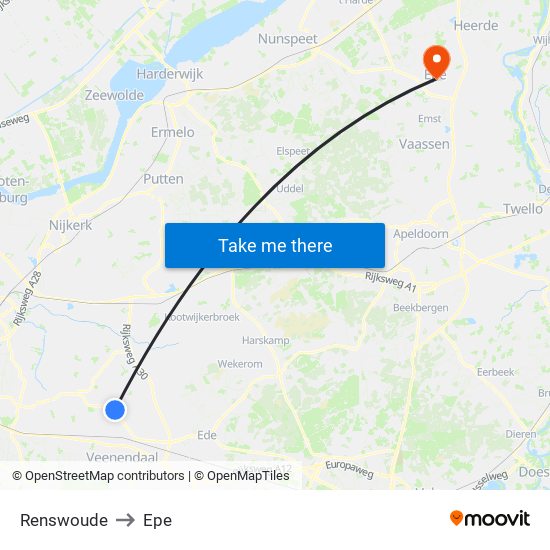 Renswoude to Epe map