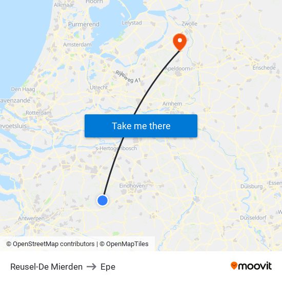 Reusel-De Mierden to Epe map