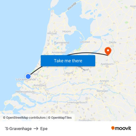 'S-Gravenhage to Epe map