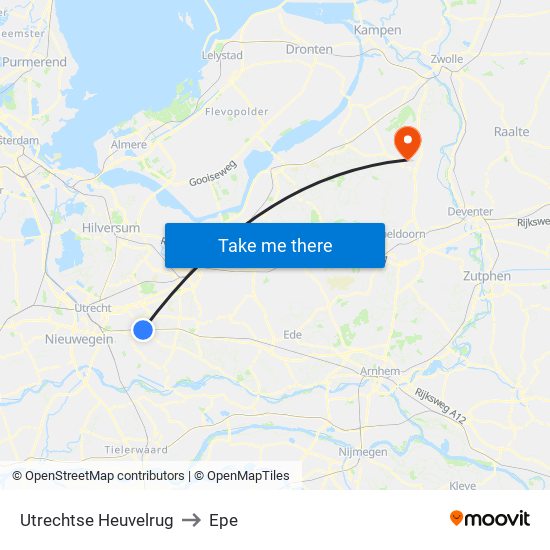 Utrechtse Heuvelrug to Epe map