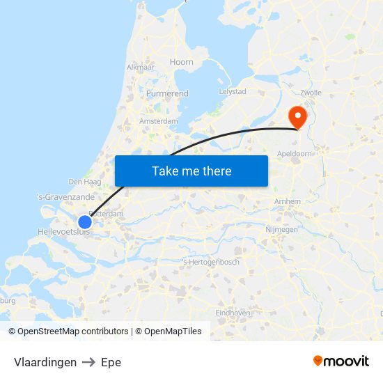Vlaardingen to Epe map