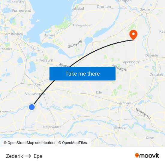 Zederik to Epe map