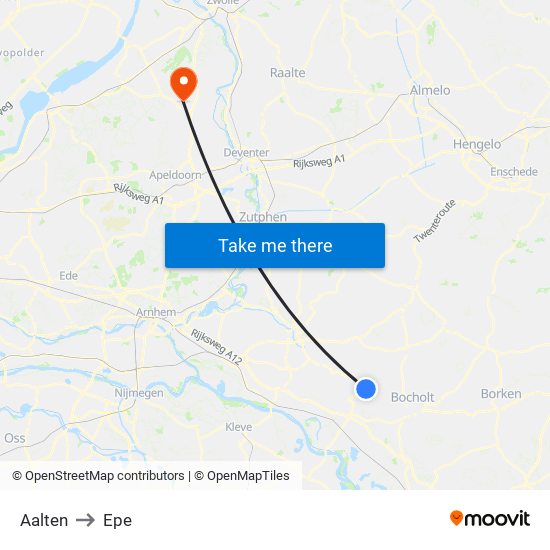 Aalten to Epe map