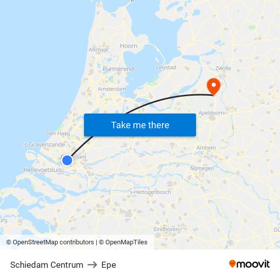 Schiedam Centrum to Epe map