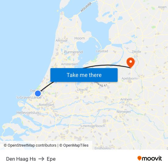 Den Haag Hs to Epe map