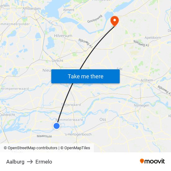 Aalburg to Ermelo map