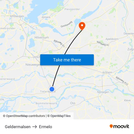 Geldermalsen to Ermelo map