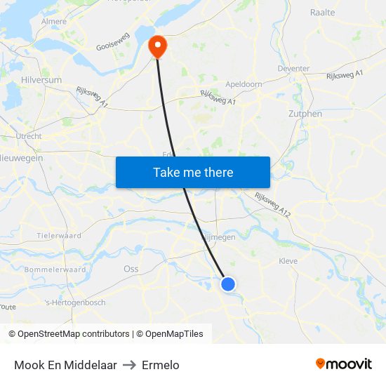 Mook En Middelaar to Ermelo map