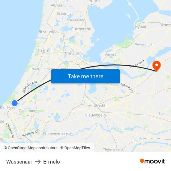 Wassenaar to Ermelo map