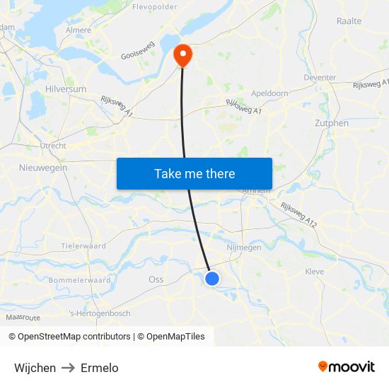 Wijchen to Ermelo map