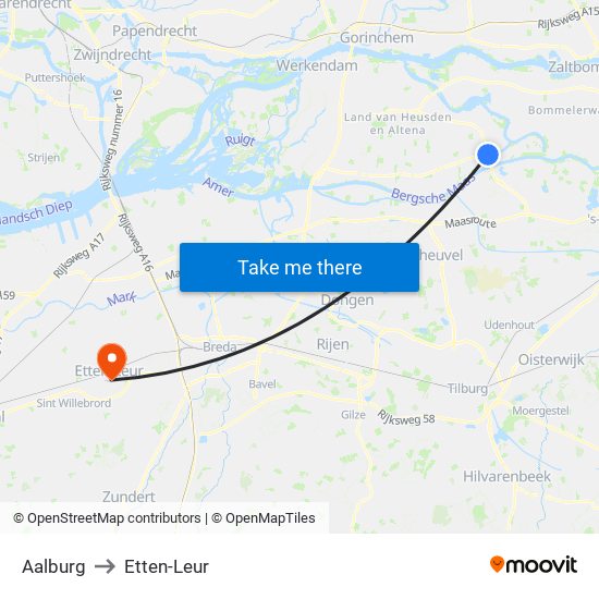 Aalburg to Etten-Leur map