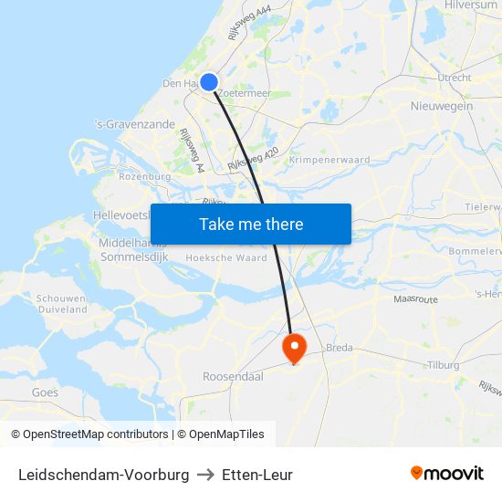 Leidschendam-Voorburg to Etten-Leur map