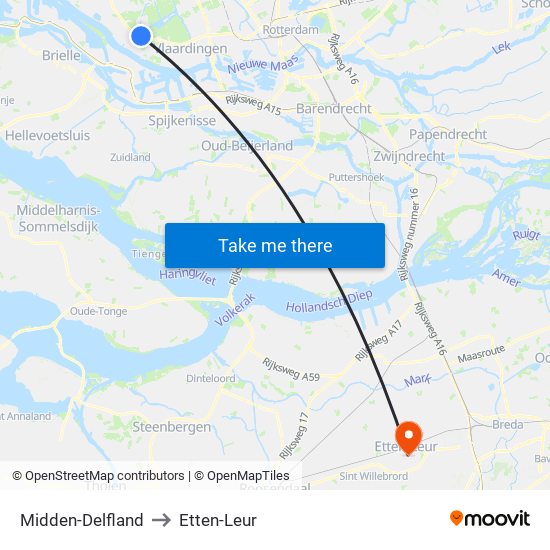 Midden-Delfland to Etten-Leur map