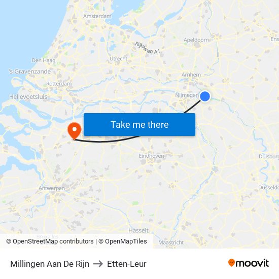 Millingen Aan De Rijn to Etten-Leur map