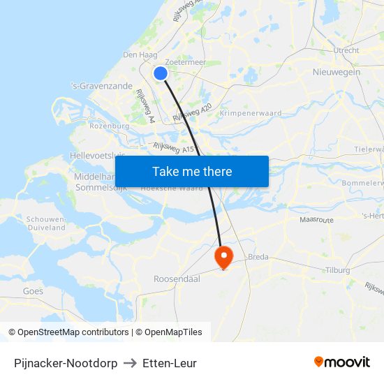 Pijnacker-Nootdorp to Etten-Leur map