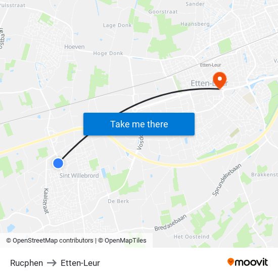 Rucphen to Etten-Leur map