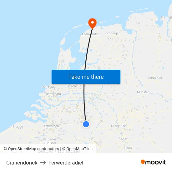 Cranendonck to Ferwerderadiel map