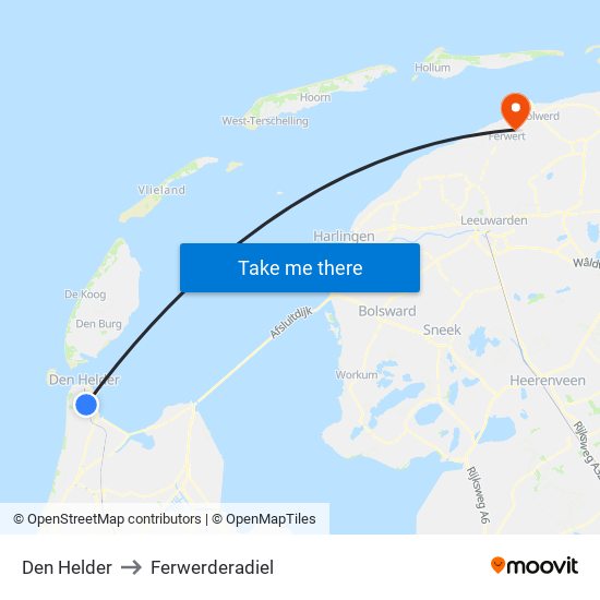 Den Helder to Ferwerderadiel map