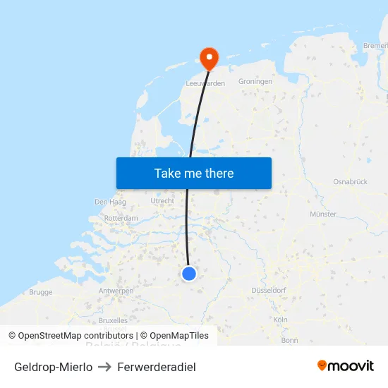 Geldrop-Mierlo to Ferwerderadiel map