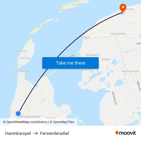 Harenkarspel to Ferwerderadiel map