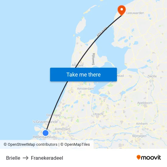 Brielle to Franekeradeel map