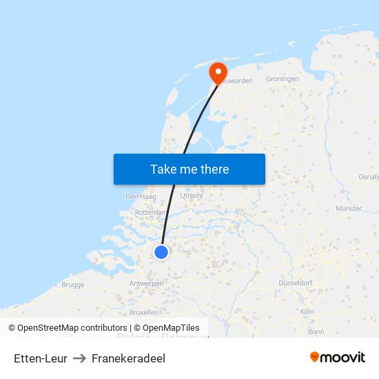 Etten-Leur to Franekeradeel map