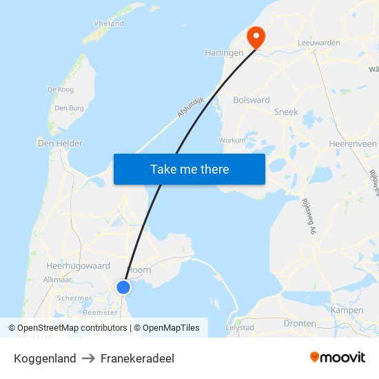 Koggenland to Franekeradeel map