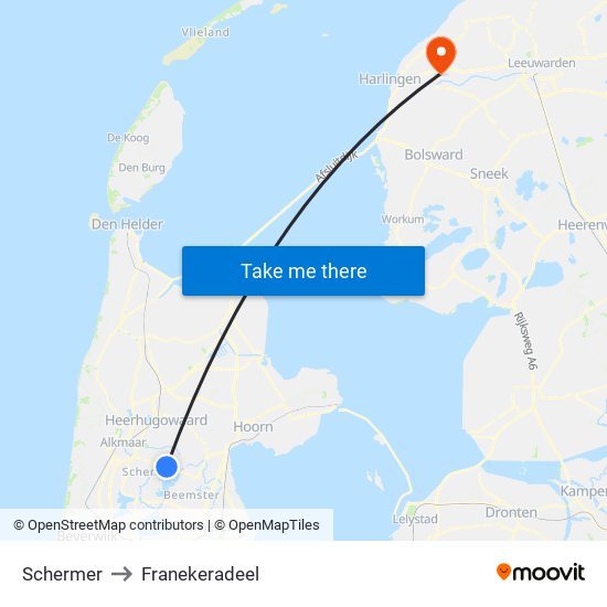 Schermer to Franekeradeel map