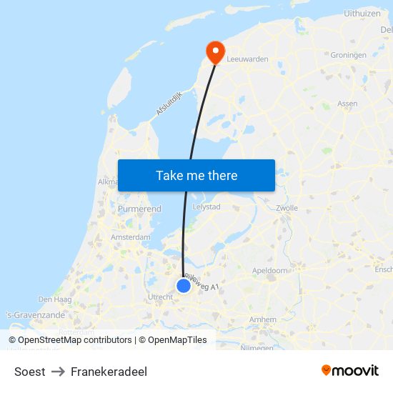 Soest to Franekeradeel map