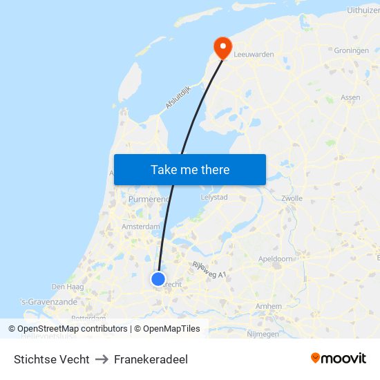 Stichtse Vecht to Franekeradeel map