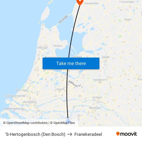 'S-Hertogenbosch (Den Bosch) to Franekeradeel map