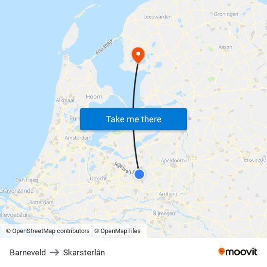 Barneveld to Skarsterlân map