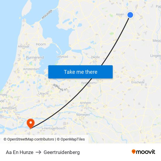 Aa En Hunze to Geertruidenberg map