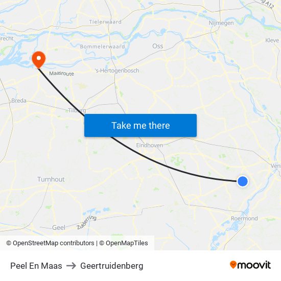 Peel En Maas to Geertruidenberg map