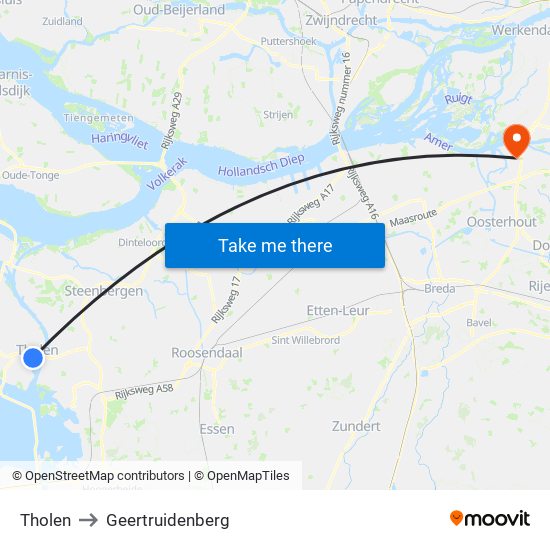 Tholen to Geertruidenberg map