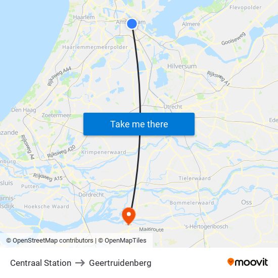 Centraal Station to Geertruidenberg map