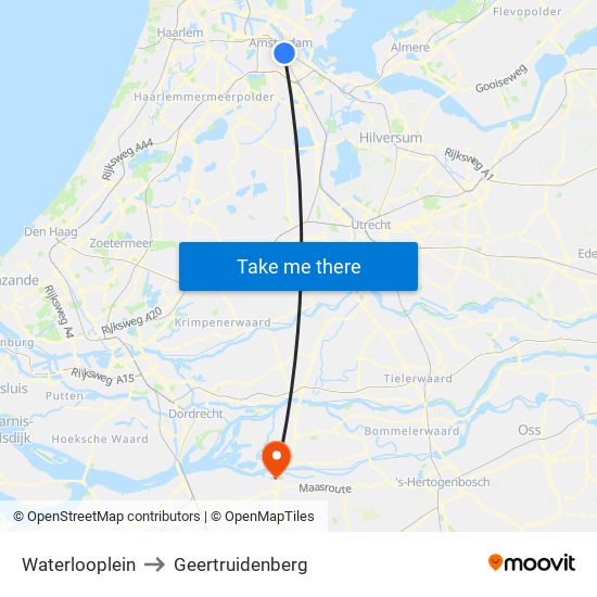 Waterlooplein to Geertruidenberg map