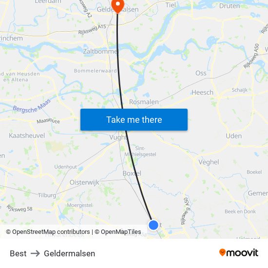 Best to Geldermalsen map