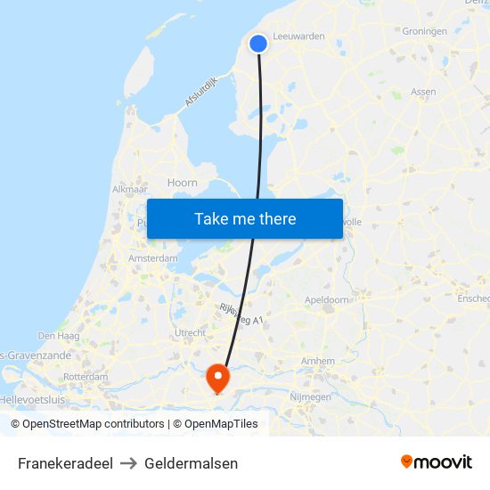 Franekeradeel to Geldermalsen map