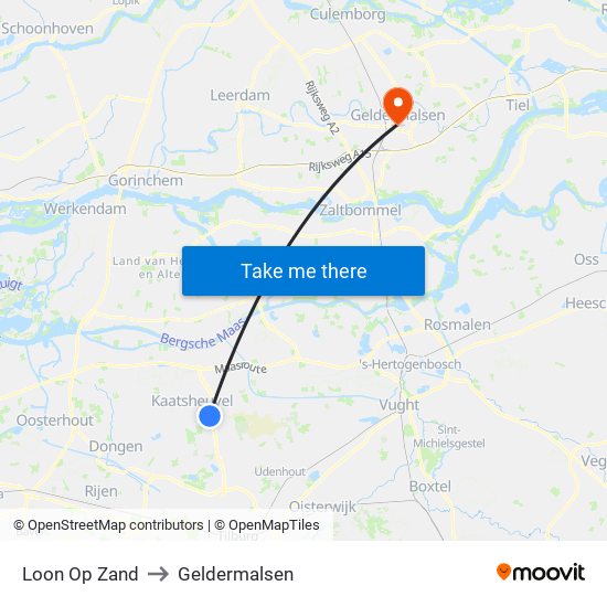 Loon Op Zand to Geldermalsen map