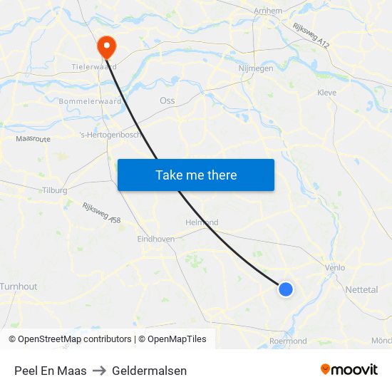 Peel En Maas to Geldermalsen map
