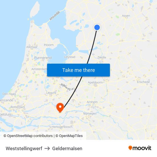 Weststellingwerf to Geldermalsen map