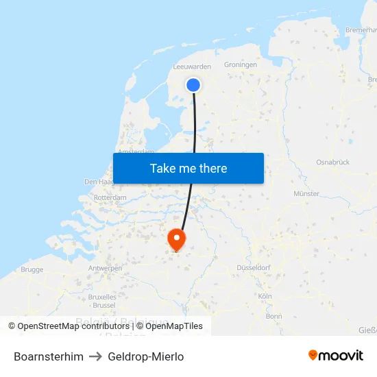 Boarnsterhim to Geldrop-Mierlo map