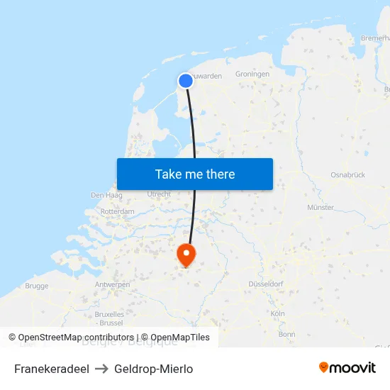 Franekeradeel to Geldrop-Mierlo map