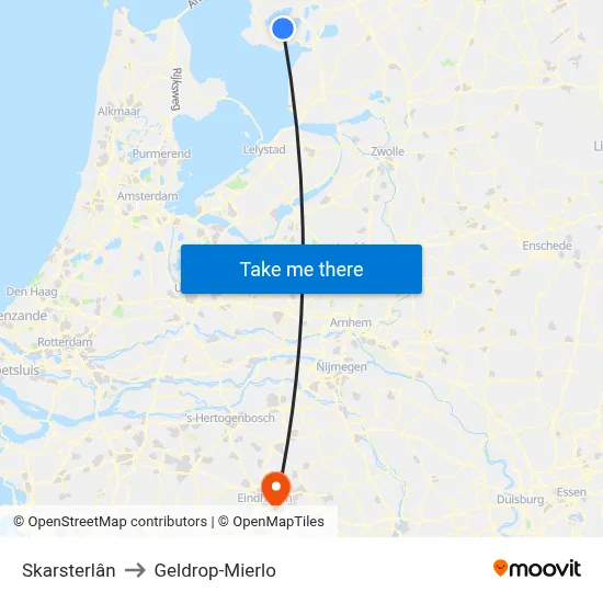 Skarsterlân to Geldrop-Mierlo map