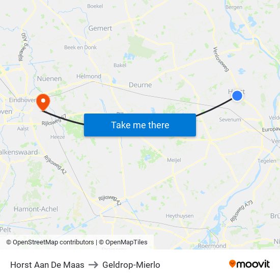 Horst Aan De Maas to Geldrop-Mierlo map