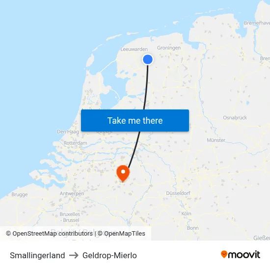 Smallingerland to Geldrop-Mierlo map