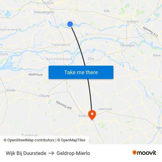 Wijk Bij Duurstede to Geldrop-Mierlo map