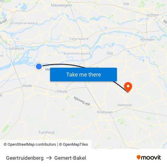 Geertruidenberg to Gemert-Bakel map
